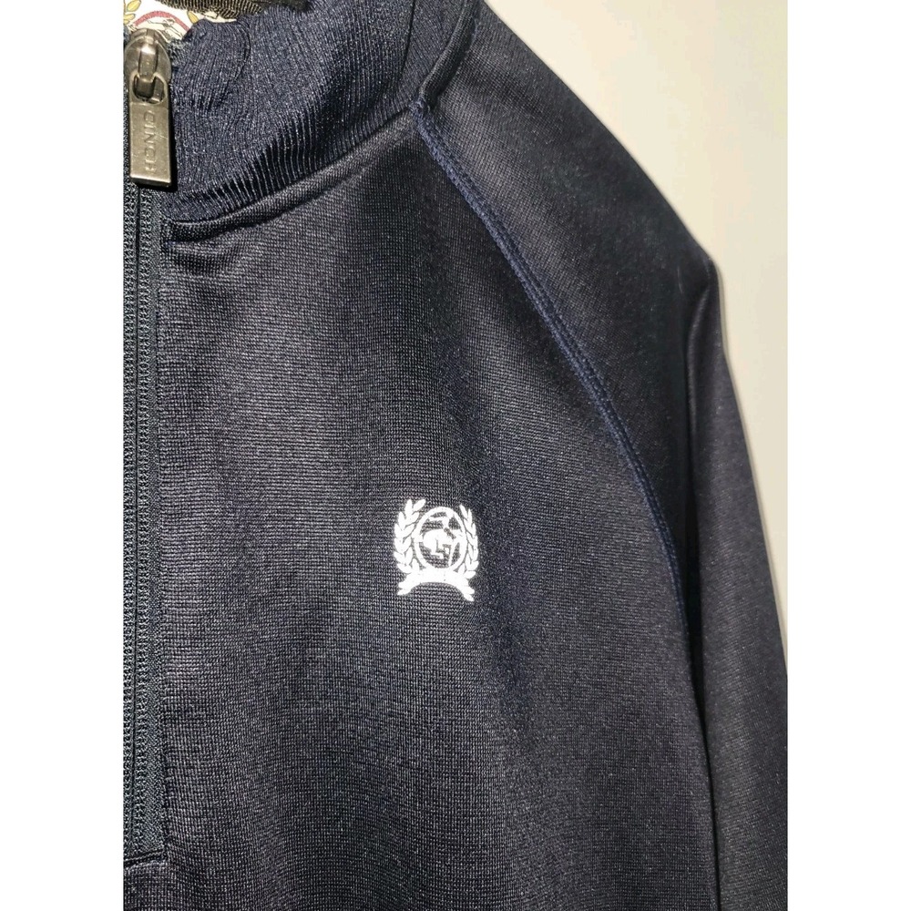 Cinch Pullover Sweatshirt Mens L Navy Blue 1/4 Zip Mock Neck Long Sleeve Logo - Picture 2 of 8